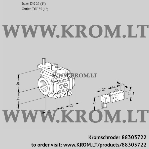 Kromschroder VFC 125/25R05-20PP4-, 88303722 linear flow control, 88303722