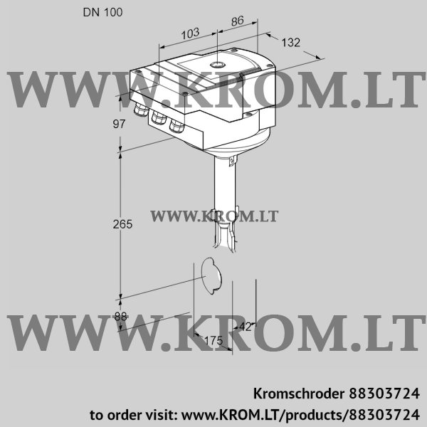 Kromschroder IBH 100W01A/20-30Q3E, 88303724 butterfly valve, 88303724