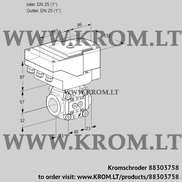 Kromschroder IFC 1T25/25N05-15PPPP/40A2A-I, 88303758 linear flow control, 88303758