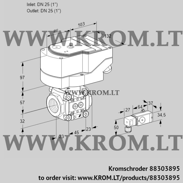 Kromschroder IFC 125/25R05-15PP-2/20-30W3E, 88303895 linear flow control, 88303895