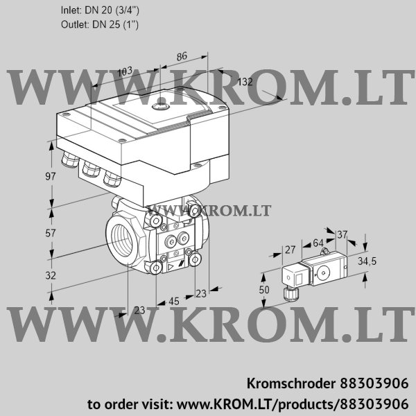 Kromschroder IFC 120/25R05-20-1PP/20-30W3T-I, 88303906 linear flow control, 88303906