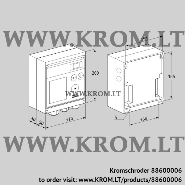 Kromschroder BCU 370WI1FEU0D3, 88600006 burner control unit, 88600006