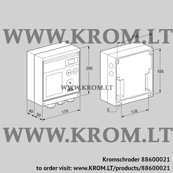 Kromschroder BCU 370WI1FEU0D3, 88600021 burner control unit, 88600021