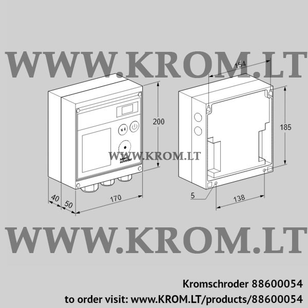 Kromschroder BCU 370WI1FEU0D1, 88600054 burner control unit, 88600054