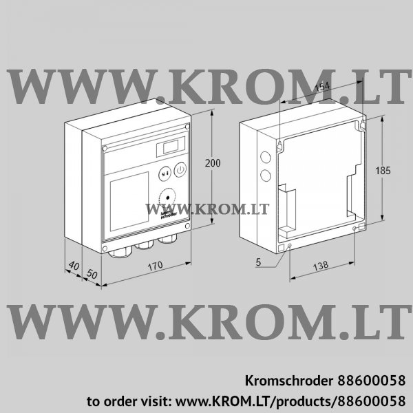 Kromschroder BCU 370WFEU0D3, 88600058 burner control unit, 88600058
