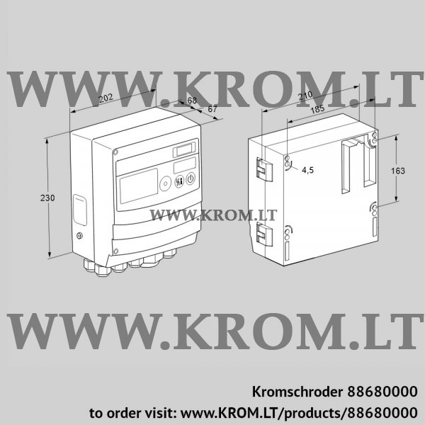 Kromschroder BCU 465W3P2C1D2110K2E1-/LM400WF3O1E1-, 88680000 burner control unit, 88680000